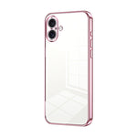 Custodia per telefono con foro fine con placcatura trasparente, For iPhone 16 Pro, For iPhone 16 Plus, For iPhone 16