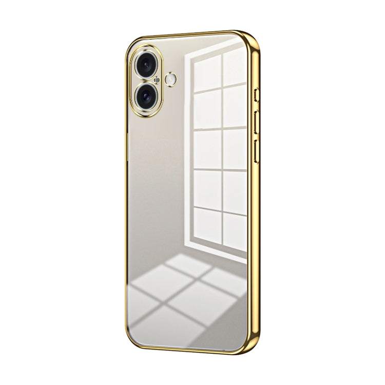 Custodia per telefono con foro fine con placcatura trasparente, For iPhone 16 Pro, For iPhone 16 Plus, For iPhone 16