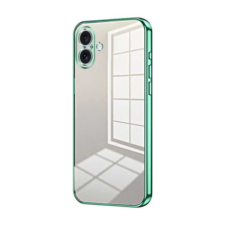 Custodia per telefono con foro fine con placcatura trasparente, For iPhone 16 Pro, For iPhone 16 Plus, For iPhone 16