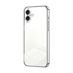 Custodia per telefono con foro fine con placcatura trasparente, For iPhone 16 Pro, For iPhone 16 Plus, For iPhone 16