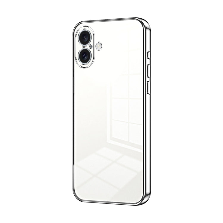 Custodia per telefono con foro fine con placcatura trasparente, For iPhone 16 Pro, For iPhone 16 Plus, For iPhone 16