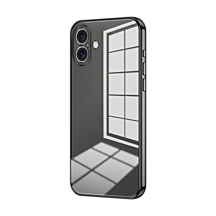 Custodia per telefono con foro fine con placcatura trasparente, For iPhone 16 Pro, For iPhone 16 Plus, For iPhone 16