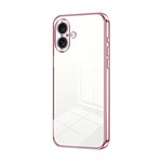 Custodia per telefono con foro fine con placcatura trasparente, For iPhone 16 Pro, For iPhone 16 Plus, For iPhone 16