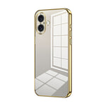 Custodia per telefono con foro fine con placcatura trasparente, For iPhone 16 Pro, For iPhone 16 Plus, For iPhone 16
