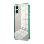 Custodia per telefono con foro fine con placcatura trasparente, For iPhone 16 Pro, For iPhone 16 Plus, For iPhone 16