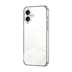 Custodia per telefono con foro fine con placcatura trasparente, For iPhone 16 Pro, For iPhone 16 Plus, For iPhone 16