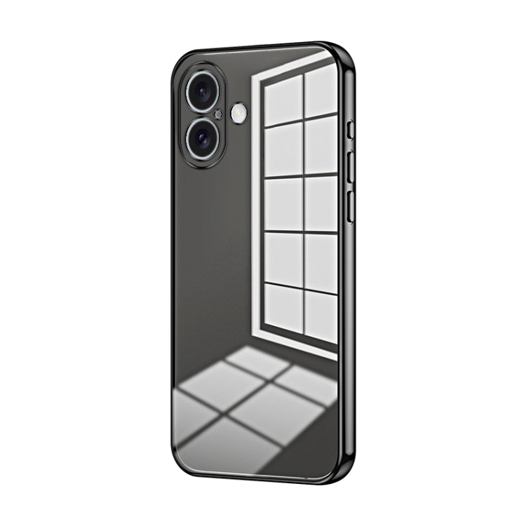 Custodia per telefono con foro fine con placcatura trasparente, For iPhone 16 Pro, For iPhone 16 Plus, For iPhone 16