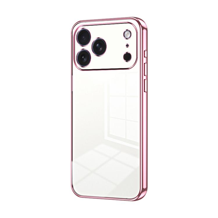 Custodia per telefono con foro fine con placcatura trasparente, For iPhone 17e / 16e, For iPhone 17 Pro Max, For iPhone 17 Pro