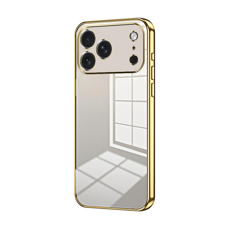 Custodia per telefono con foro fine con placcatura trasparente, For iPhone 17e / 16e, For iPhone 17 Pro Max, For iPhone 17 Pro