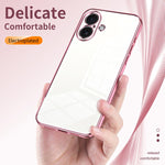 Custodia per telefono con foro fine con placcatura trasparente, For iPhone 17, For iPhone Air, For iPhone 16 Pro Max