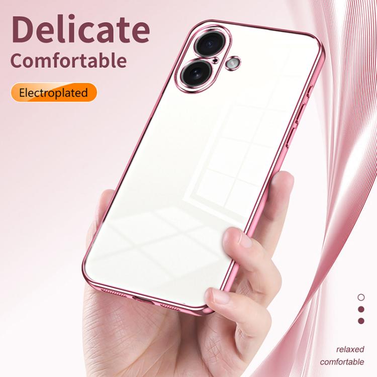 Custodia per telefono con foro fine con placcatura trasparente, For iPhone 17, For iPhone Air, For iPhone 16 Pro Max