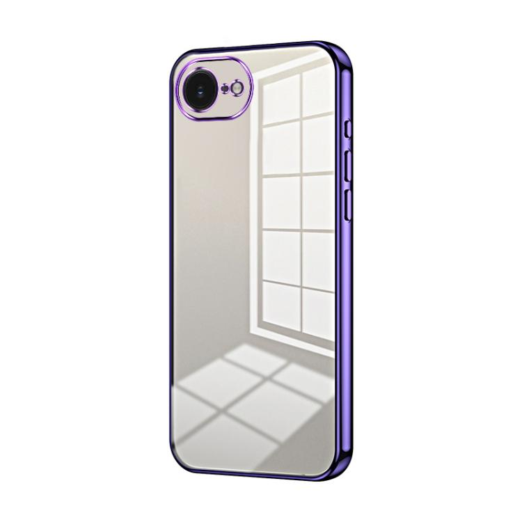 Custodia per telefono con foro fine con placcatura trasparente, For iPhone 17e / 16e, For iPhone 17 Pro Max, For iPhone 17 Pro