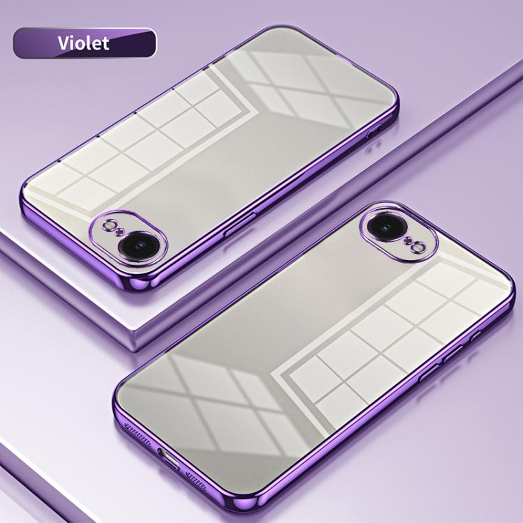 Custodia per telefono con foro fine con placcatura trasparente, For iPhone 17e / 16e, For iPhone 17 Pro Max, For iPhone 17 Pro