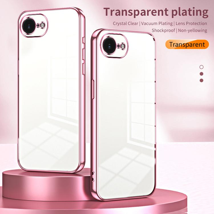 Custodia per telefono con foro fine con placcatura trasparente, For iPhone 17e / 16e, For iPhone 17 Pro Max, For iPhone 17 Pro