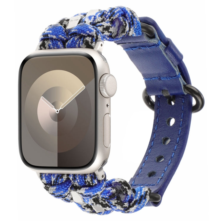Cinturino per orologio in vera pelle Paracord, For Apple Watch Series 9 45mm, For Apple Watch Series 9 41mm, For Apple Watch Ultra 49mm