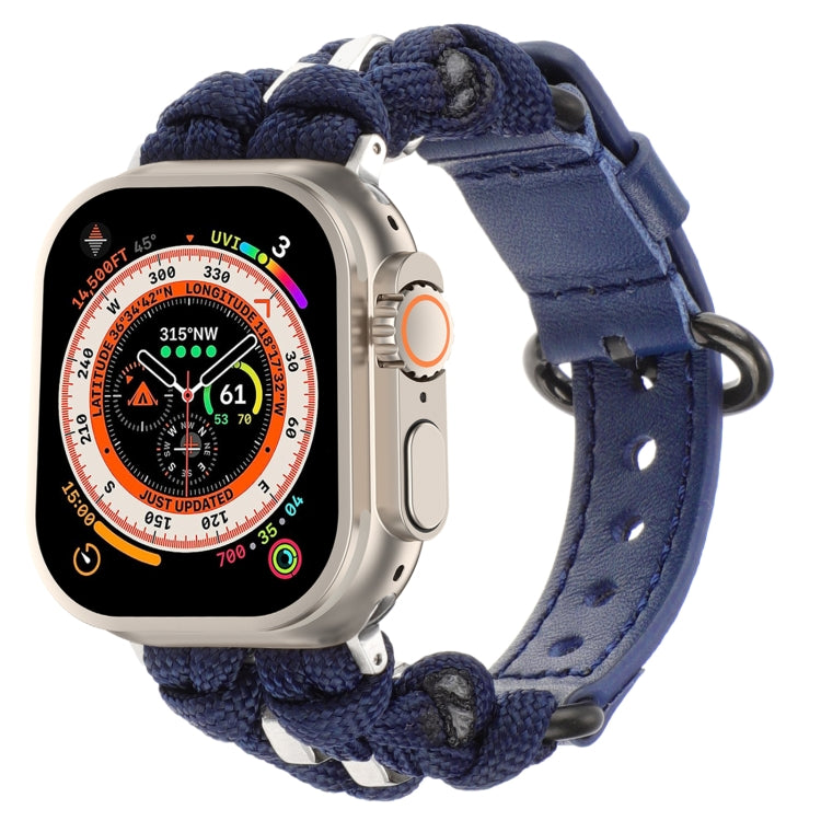 Cinturino per orologio in vera pelle Paracord, For Apple Watch SE 2023 44mm, For Apple Watch SE 2023 40mm, For Apple Watch Ultra 2 49mm