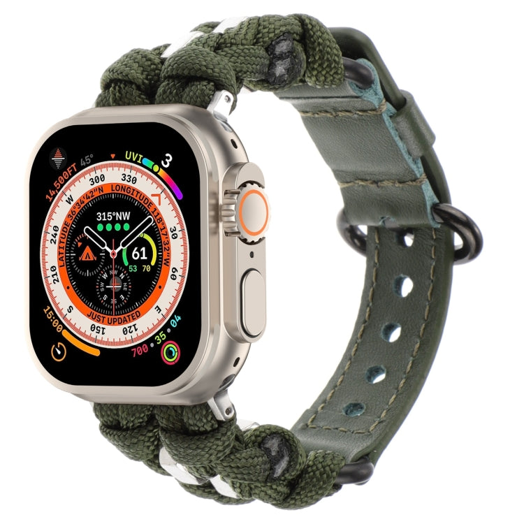 Cinturino per orologio in vera pelle Paracord, For Apple Watch SE 2023 44mm, For Apple Watch SE 2023 40mm, For Apple Watch Ultra 2 49mm