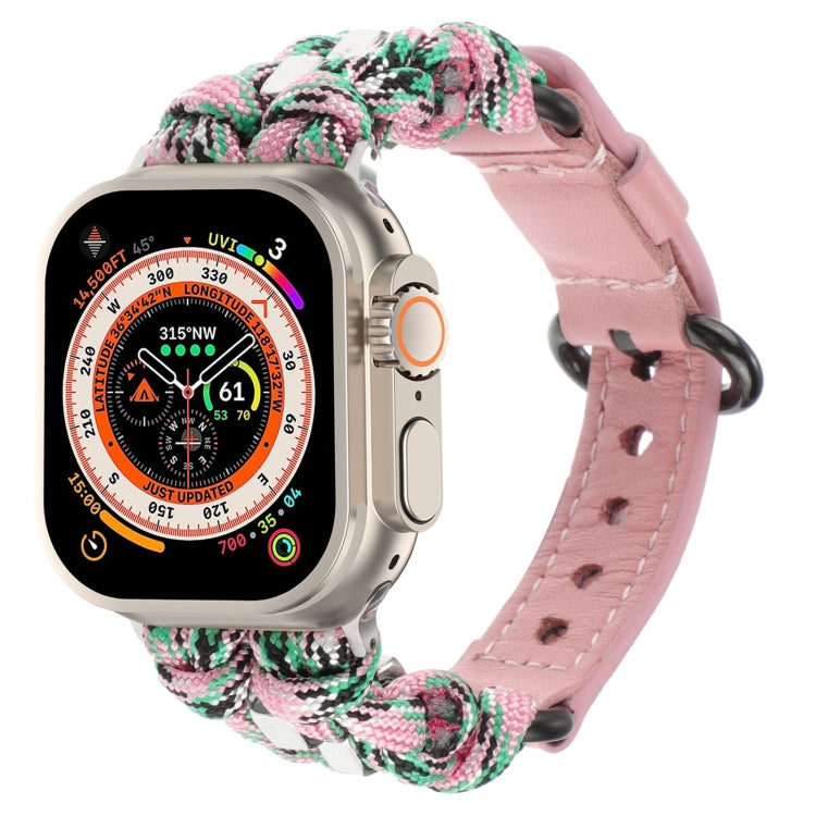 Cinturino per orologio in vera pelle Paracord, For Apple Watch Series 9 45mm, For Apple Watch Series 9 41mm, For Apple Watch Ultra 49mm