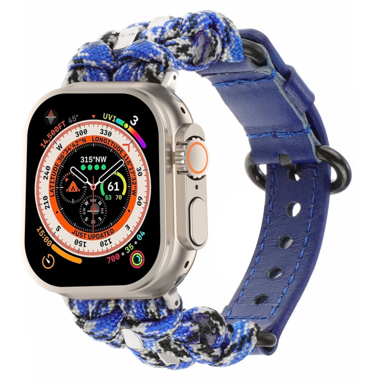 Cinturino per orologio in vera pelle Paracord, For Apple Watch Series 9 45mm, For Apple Watch Series 9 41mm, For Apple Watch Ultra 49mm