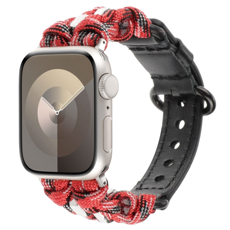 Cinturino per orologio in vera pelle Paracord, For Apple Watch Series 8 41mm, For Apple Watch Series 8 45mm, For Apple Watch SE 2022 40mm