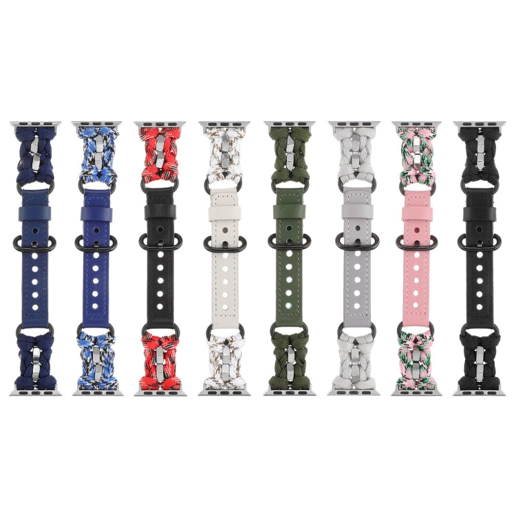 Cinturino per orologio in vera pelle Paracord, For Apple Watch SE 2022 44mm, For Apple Watch Series 7 41mm, For Apple Watch Series 7 45mm