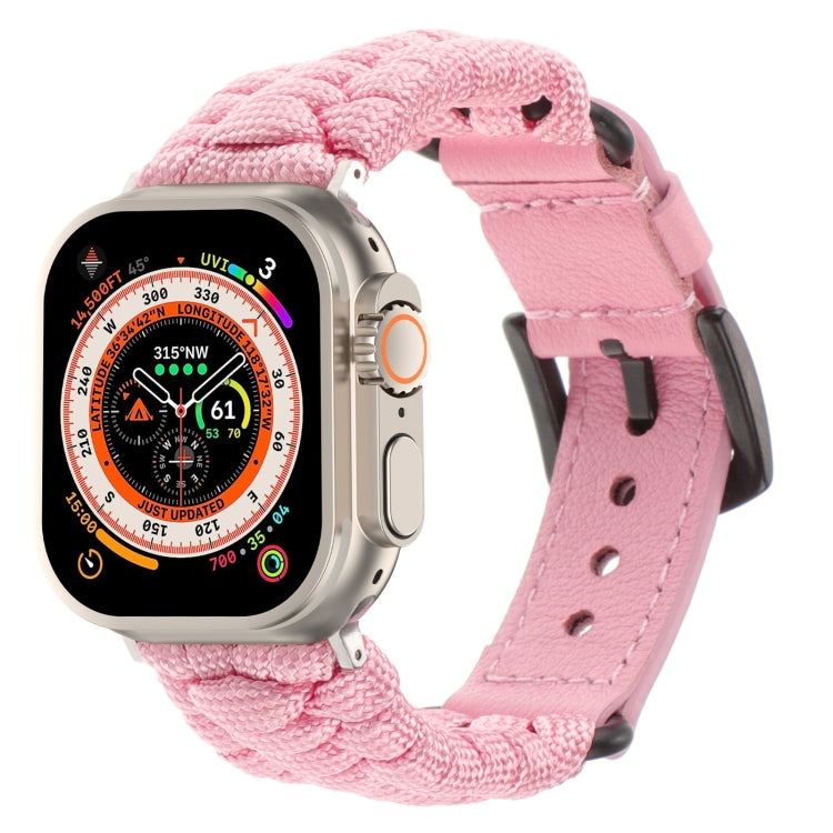 Cinturino per orologio in vera pelle Paracord semplice, For Apple Watch SE 2023 44mm, For Apple Watch SE 2023 40mm, For Apple Watch Ultra 2 49mm