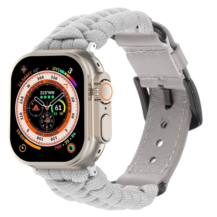 Cinturino per orologio in vera pelle Paracord semplice, For Apple Watch SE 2023 44mm, For Apple Watch SE 2023 40mm, For Apple Watch Ultra 2 49mm