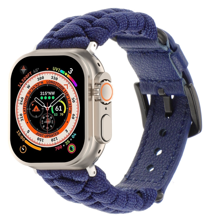Cinturino per orologio in vera pelle Paracord semplice, For Apple Watch SE 2023 44mm, For Apple Watch SE 2023 40mm, For Apple Watch Ultra 2 49mm