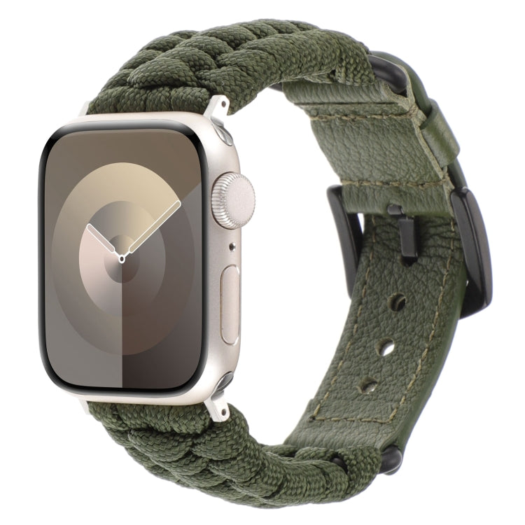 Cinturino per orologio in vera pelle Paracord semplice, For Apple Watch Series 9 45mm, For Apple Watch Series 9 41mm, For Apple Watch Ultra 49mm