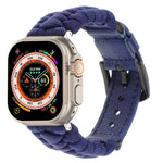 Cinturino per orologio in vera pelle Paracord semplice, For Apple Watch Series 9 45mm, For Apple Watch Series 9 41mm, For Apple Watch Ultra 49mm