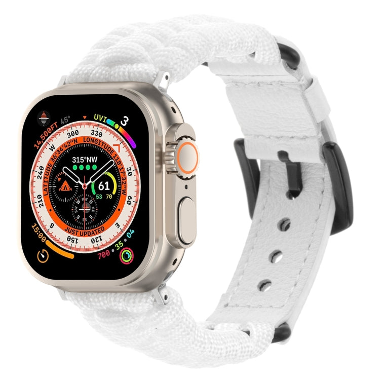 Cinturino per orologio in vera pelle Paracord semplice, For Apple Watch Series 9 45mm, For Apple Watch Series 9 41mm, For Apple Watch Ultra 49mm