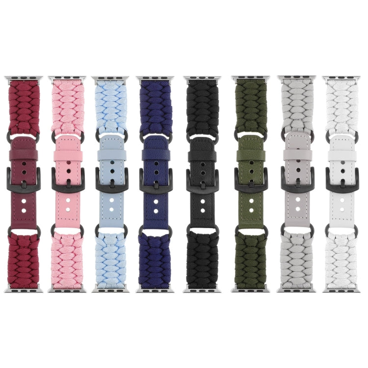 Cinturino per orologio in vera pelle Paracord semplice, For Apple Watch SE 2023 44mm, For Apple Watch SE 2023 40mm, For Apple Watch Ultra 2 49mm
