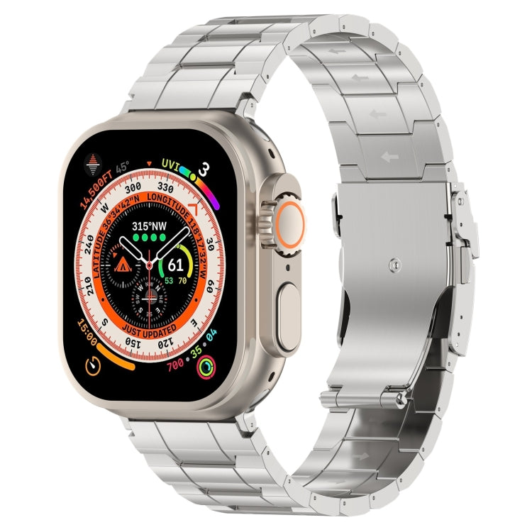 Cinturino per orologio trapezoidale in acciaio al titanio con fibbia di sicurezza, For Apple Watch SE 2023 44mm, For Apple Watch SE 2023 40mm, For Apple Watch Ultra 2 49mm, For Apple Watch Series 9 45mm, For Apple Watch Series 9 41mm                   ...