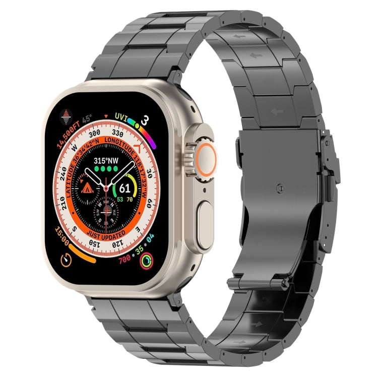 Cinturino per orologio trapezoidale in acciaio al titanio con fibbia di sicurezza, For Apple Watch SE 2023 44mm, For Apple Watch SE 2023 40mm, For Apple Watch Ultra 2 49mm, For Apple Watch Series 9 45mm, For Apple Watch Series 9 41mm                   ...