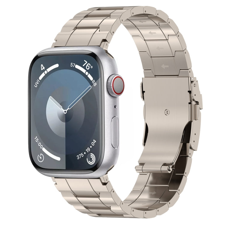Cinturino per orologio trapezoidale in acciaio al titanio con fibbia di sicurezza, For Apple Watch Series 8 41mm, For Apple Watch Series 8 45mm, For Apple Watch SE 2022 40mm, For Apple Watch SE 2022 44mm, For Apple Watch Series 7 41mm                  ...