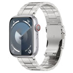 Cinturino per orologio trapezoidale in acciaio al titanio con fibbia di sicurezza, For Apple Watch Series 8 41mm, For Apple Watch Series 8 45mm, For Apple Watch SE 2022 40mm, For Apple Watch SE 2022 44mm, For Apple Watch Series 7 41mm                  ...
