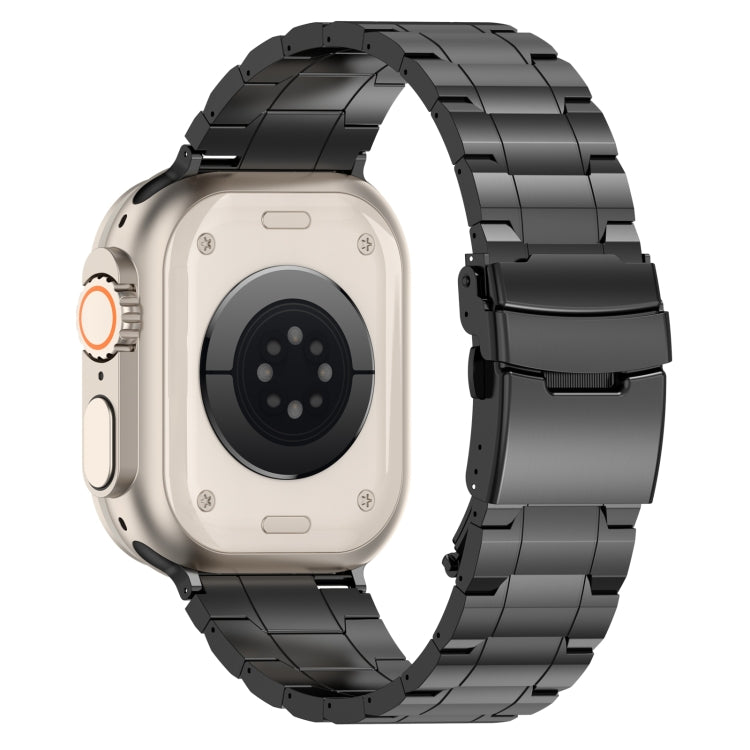 Cinturino per orologio trapezoidale in acciaio al titanio con fibbia di sicurezza, For Apple Watch SE 40mm, For Apple Watch SE 44mm, For Apple Watch Series 6 40mm, For Apple Watch Series 6 44mm, For Apple Watch Series 5 44mm, For Apple Watch Series 5 40mm