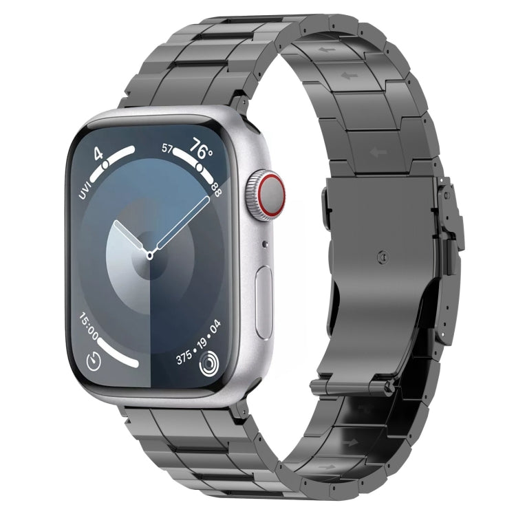 Cinturino per orologio trapezoidale in acciaio al titanio con fibbia di sicurezza, For Apple Watch SE 40mm, For Apple Watch SE 44mm, For Apple Watch Series 6 40mm, For Apple Watch Series 6 44mm, For Apple Watch Series 5 44mm, For Apple Watch Series 5 40mm