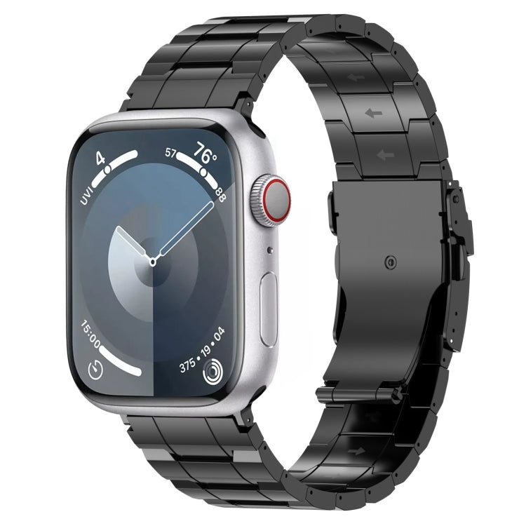 Cinturino per orologio trapezoidale in acciaio al titanio con fibbia di sicurezza, For Apple Watch 42mm, For Apple Watch 38mm
