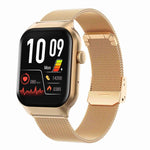 Cinturino in acciaio milanese da 2,01 pollici Chiamata Bluetooth Smart Watch Supporto Monitoraggio della frequenza cardiaca / Zucchero nel sangue non invasivo, Milanese Steel Strap Gold