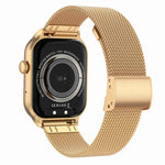 Cinturino in acciaio milanese da 2,01 pollici Chiamata Bluetooth Smart Watch Supporto Monitoraggio della frequenza cardiaca / Zucchero nel sangue non invasivo, Milanese Steel Strap Gold