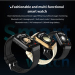 Cinturino in acciaio milanese da 2,01 pollici Chiamata Bluetooth Smart Watch Supporto Monitoraggio della frequenza cardiaca / Zucchero nel sangue non invasivo, Milanese Steel Strap Gold