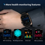 Cinturino in acciaio milanese da 2,01 pollici Chiamata Bluetooth Smart Watch Supporto Monitoraggio della frequenza cardiaca / Zucchero nel sangue non invasivo, Milanese Steel Strap Gold