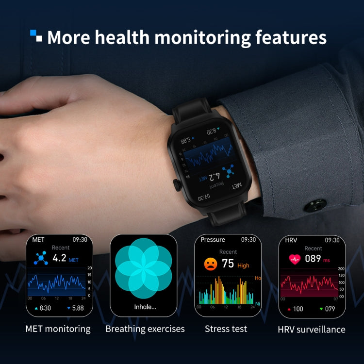 Cinturino in acciaio milanese da 2,01 pollici Chiamata Bluetooth Smart Watch Supporto Monitoraggio della frequenza cardiaca / Zucchero nel sangue non invasivo, Milanese Steel Strap Gold