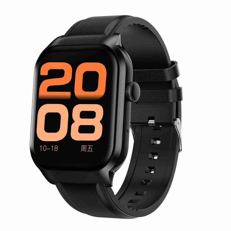 Cinturino in pelle da 2,01 pollici Chiamata Bluetooth Smart Watch Supporto Monitoraggio della frequenza cardiaca / Zucchero nel sangue non invasivo, Leather Strap Black, Leather Strap Brown