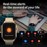 Cinturino in pelle da 2,01 pollici Chiamata Bluetooth Smart Watch Supporto Monitoraggio della frequenza cardiaca / Zucchero nel sangue non invasivo, Leather Strap Black, Leather Strap Brown