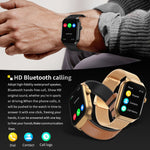 Cinturino in pelle da 2,01 pollici Chiamata Bluetooth Smart Watch Supporto Monitoraggio della frequenza cardiaca / Zucchero nel sangue non invasivo, Leather Strap Black, Leather Strap Brown