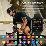 Cinturino in pelle da 2,01 pollici Chiamata Bluetooth Smart Watch Supporto Monitoraggio della frequenza cardiaca / Zucchero nel sangue non invasivo, Leather Strap Black, Leather Strap Brown