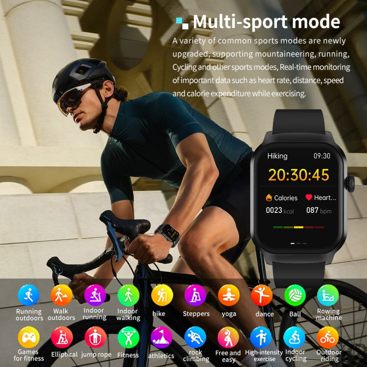 Cinturino in pelle da 2,01 pollici Chiamata Bluetooth Smart Watch Supporto Monitoraggio della frequenza cardiaca / Zucchero nel sangue non invasivo, Leather Strap Black, Leather Strap Brown