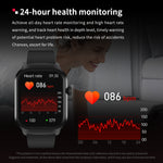 Cinturino in pelle da 2,01 pollici Chiamata Bluetooth Smart Watch Supporto Monitoraggio della frequenza cardiaca / Zucchero nel sangue non invasivo, Leather Strap Black, Leather Strap Brown